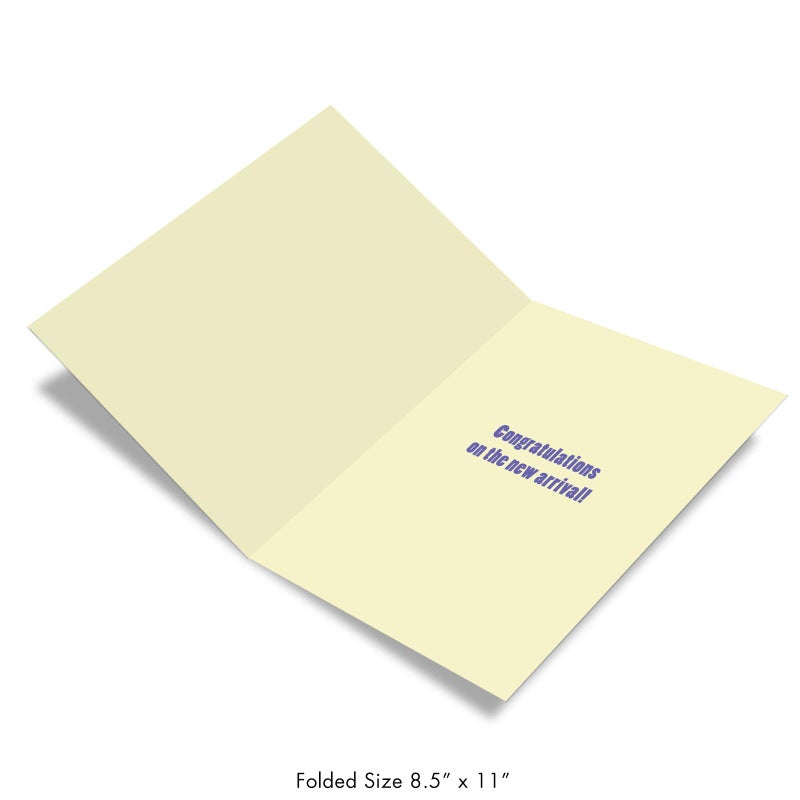 NobleWorks, Hilarious New Baby Congratulations Greeting card, Pregnancy Notecard w/Envelope, From All of Us (8.5 x 11 Inch), Big Welcome J4870BBG-US - Image 2